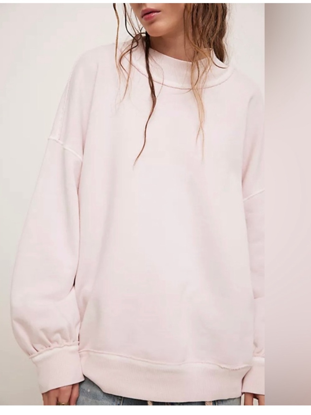 We The Free Free People Palm Springs Pullover Pink Boho Loungewear Oversized